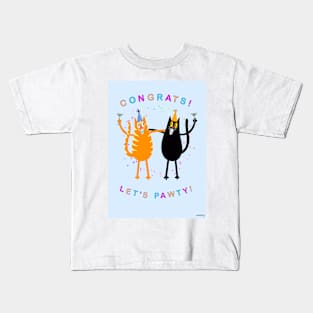 Funny Party Cats Celebration Kids T-Shirt